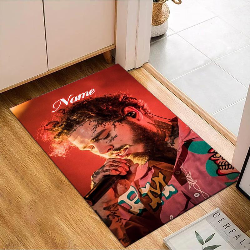 Custom Name Rap Music Malone Rug Game Carpet, Floor Mat for Bedroom Living Room Entryway Rug, Home Decor Idea Gift for Christmas birthday