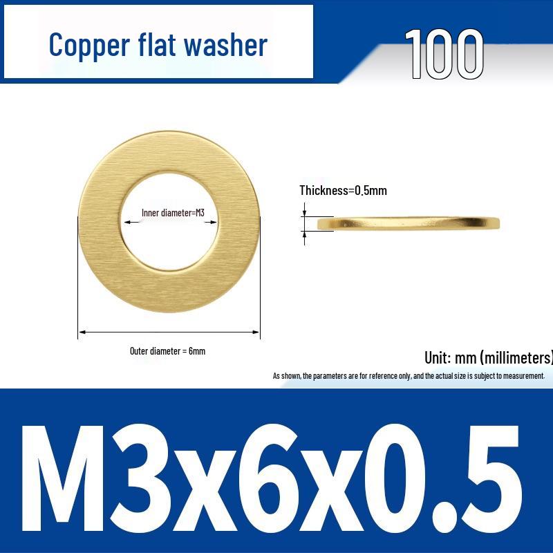 Ultra-Thin Brass Flat Washer Round Shim (Sizes M2-M20)