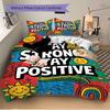 3Pcs Stay Strong Positive Bedding Set Soft Fabric Duvet Cover Pillowcases Home Christmas Xmas Halloween Gift 1 Duvet Cover 2 Pillowcase G168