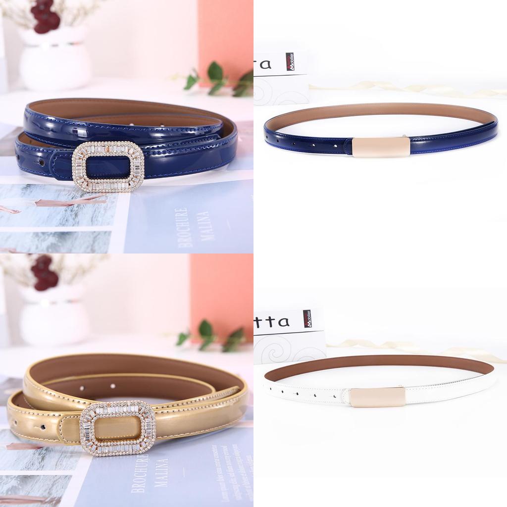 Leather Womens Belt With Artificial Pearls And Rhinestone Decor For Elegant Outfit