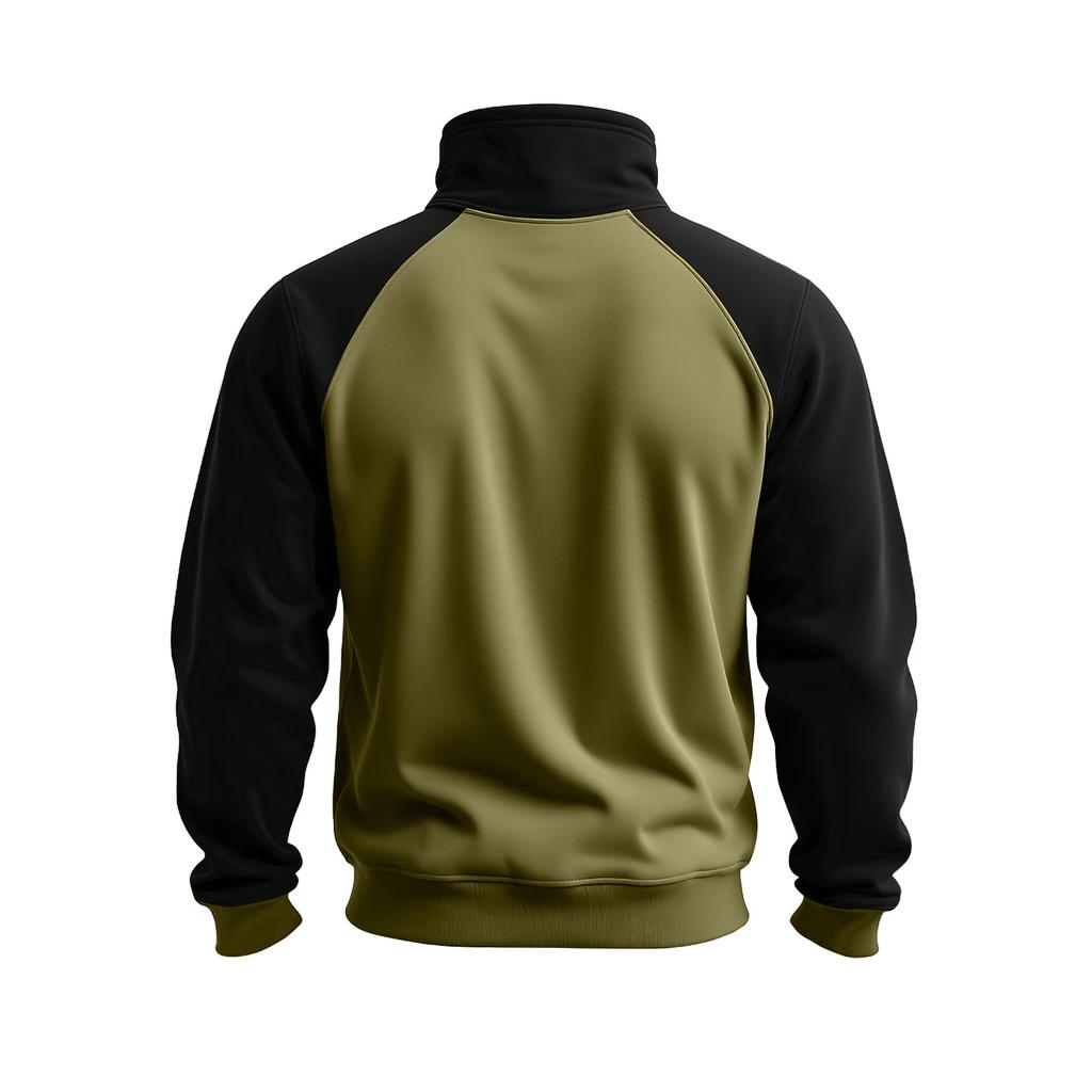 Men's Colorblock Half Zip Stand Collar Sweatshirt Men's Sports Large Size Casual Stand Collar Sweatshirt