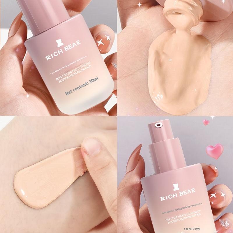 RichBear Soft Mist Skin-friendly Foundation Moisturizing Long-lasting Concealer Non-stuck Powder Breathable Base Makeup Foundation