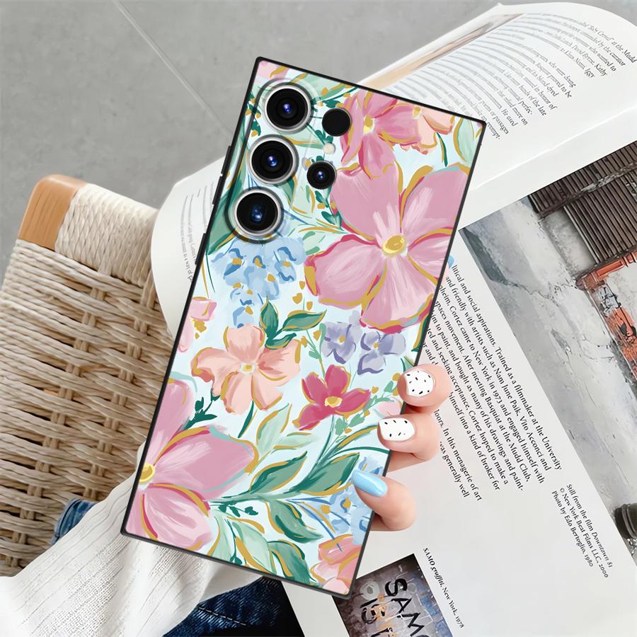 

Cartoon Flower Butterfly Funda Phone Cover Case for Samsung Galaxy S25 S10 S9 S26 S23 Note 20 8 9 10 S21 FE S24 Plus S20 Ultra Galaxy S24 Ultra