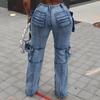 GMXIA Jeans e Pantaloni Patchwork Casual alla Moda Multitasche Organ