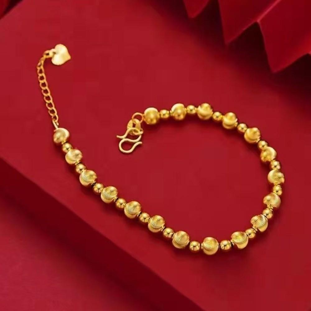 Intertwined Pattern Gold Cat's Eye Bracelet Lucky Round Gold Hand Chain Women's