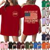 Women's Fashionable Casual Short-Sleeve Round Neck Printed T-Shirt For The 250th Anniversary Of The Founding Of The United States