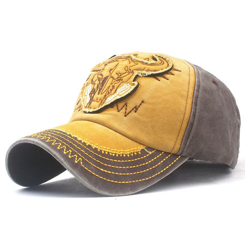 New Washed Cotton Baseball Cap For Men Embroidery Vintage Bull Women Snapback Caps Hats For Men Casquette Sport Hombre Cap