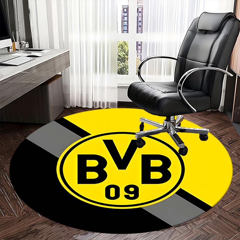 

BVB, Боруссія Дортмунд Килимок під крісло Круглий килим Офісний килим, Можна прати в машині, Нековзкий, Підходить для віталень, спалень 120cm