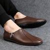 Men's loafers Korean version men's shoes cowhide driving Doudou shoes foreign trade large size leather shoes men's foot lazy shoes