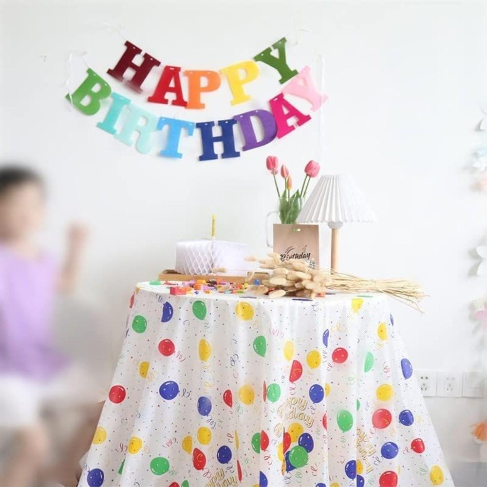 Thickened Disposable Tablecloth Plastic Waterproof Birthday Tablecloth Oil-proof Multicolor Table Covers Happy Birthday Star