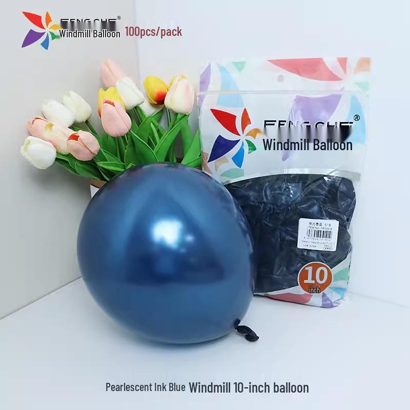 Windmill Pattern 10" Round Latex Balloons - Pack of 100 for Weddings & Birthdays
