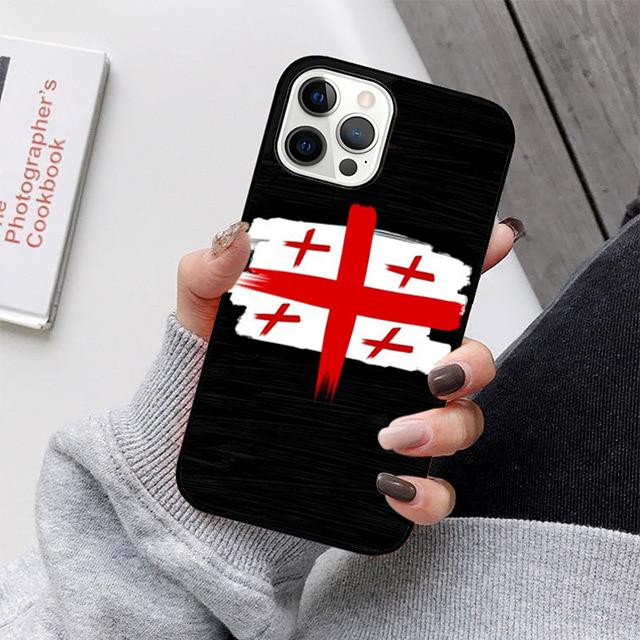 Georgia Flag Phone Case For iPhone 17 Air 16 15 14 13 12 11 Pro Max Plus Max Cover Shell coque