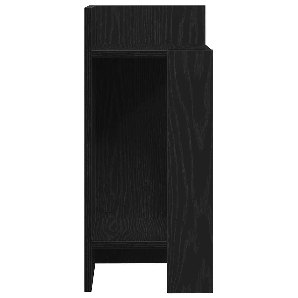 Vidaxl Side Tables 2 Pcs. With Shelf, Black, 25.5X27X60 Cm