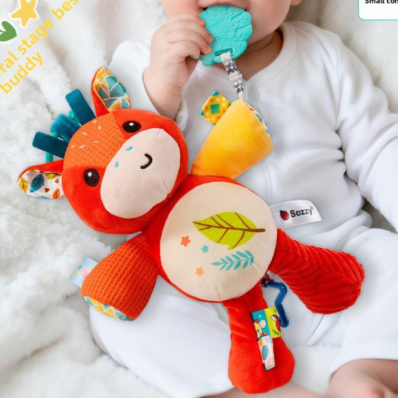 Elephant Lion Dog Plush Animal Music Box Toy With Hanging Bell For Infant Sleep And Sensory Development