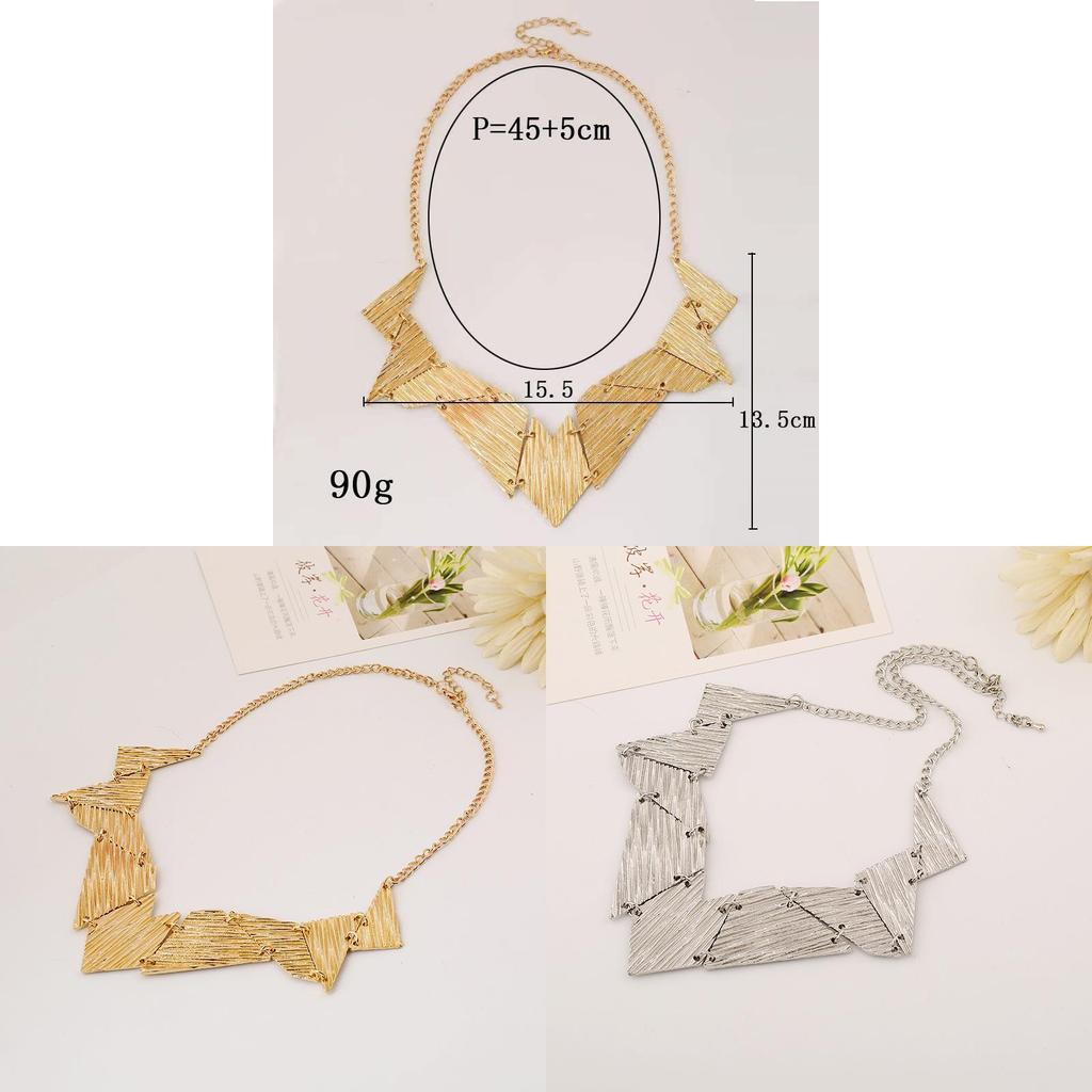 Vintage Geometric Chain Necklace For Ladies With Gold Silver Finish Spring 2025