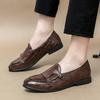 Men's Fashion Alligator Pattern Monk Strap Casual Loafers Gentleman Shoes Formal Wedding Prom Dress Homecoming Zapatillas Hombre