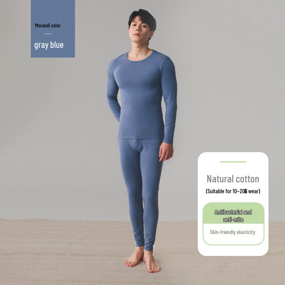 Men's Pure Cotton Autumn Thermal Underwear Set: Sweater and Trousers