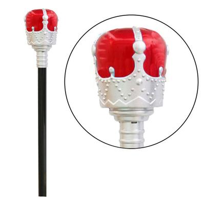 Durable Plastic King Queen Scepter Red/Blue Performance Princess Prince Cane Halloween Dress Up Cosplay Props Hand Wand Gril