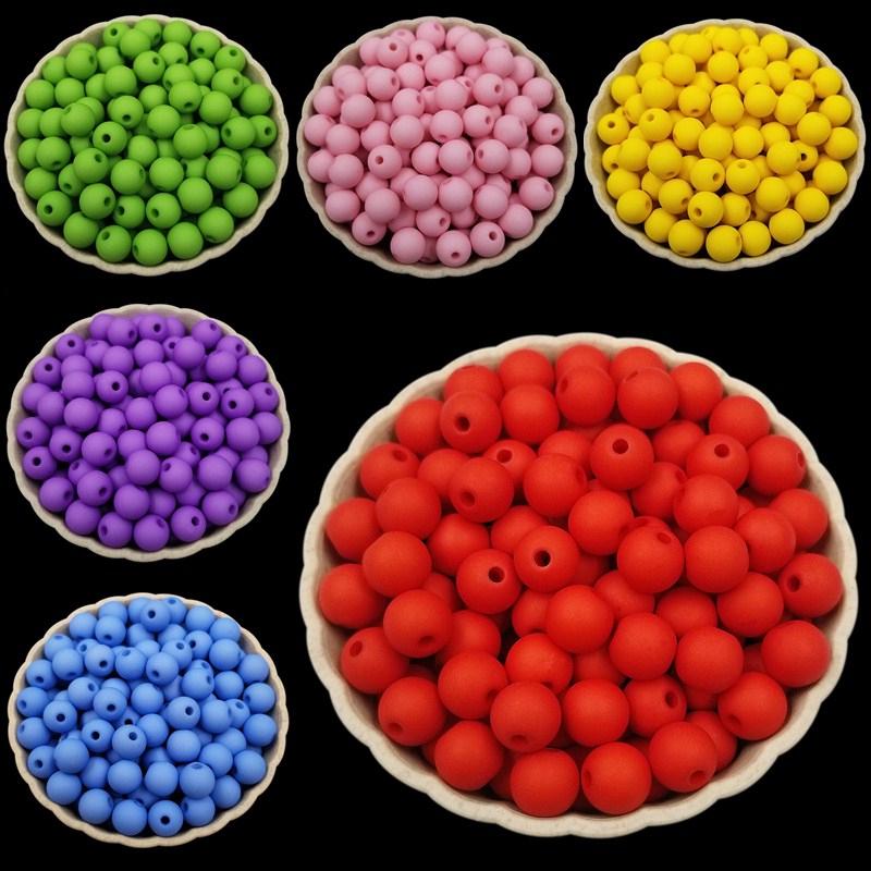40 st 8mm akryl runda lösa pärlor DIY för smyckestillverkning hänge grossist frostade pärlor