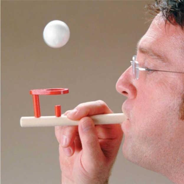 Výbušné dřevěné závěsné dmychadlo na koule Dětské puzzle pro ranou výchovu Hry pro rodiče a děti Trénink Kapacita plic Hračky