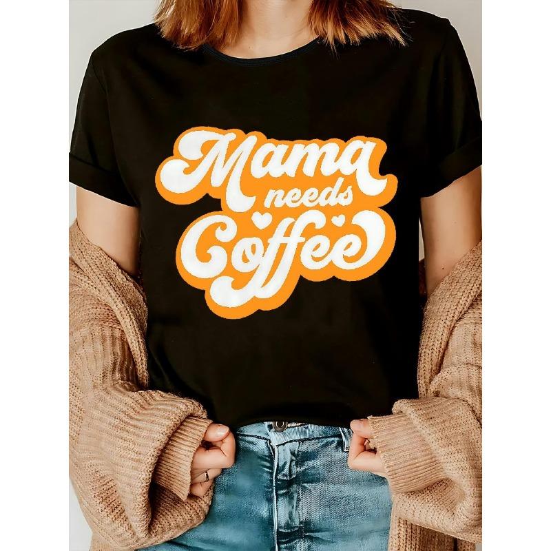 Casual Short-Sleeve T-Shirts for Women, Model , Featuring a Round Neck, Suitable for Spring, Summer