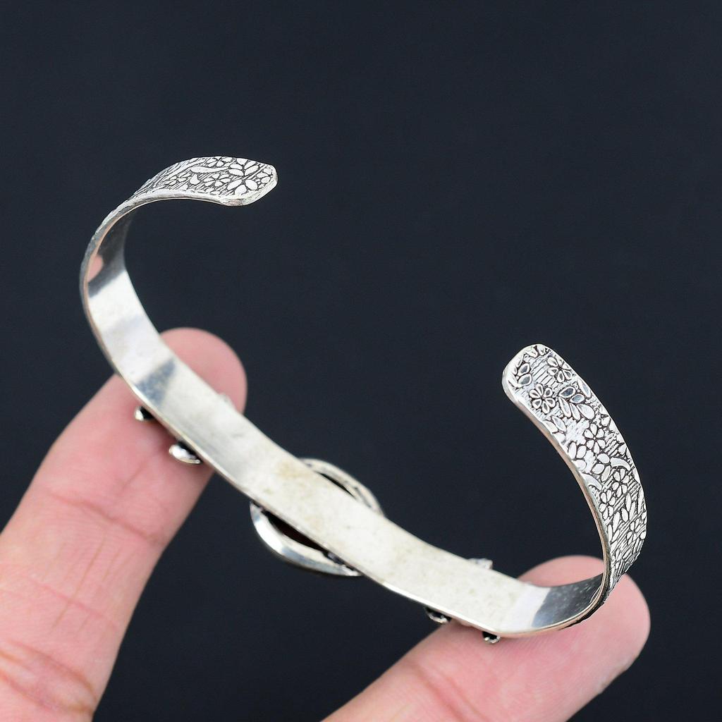 Rhodochrosite Gemstone 925 Sterling Silver New Flower Daughter Bangle Bracelet