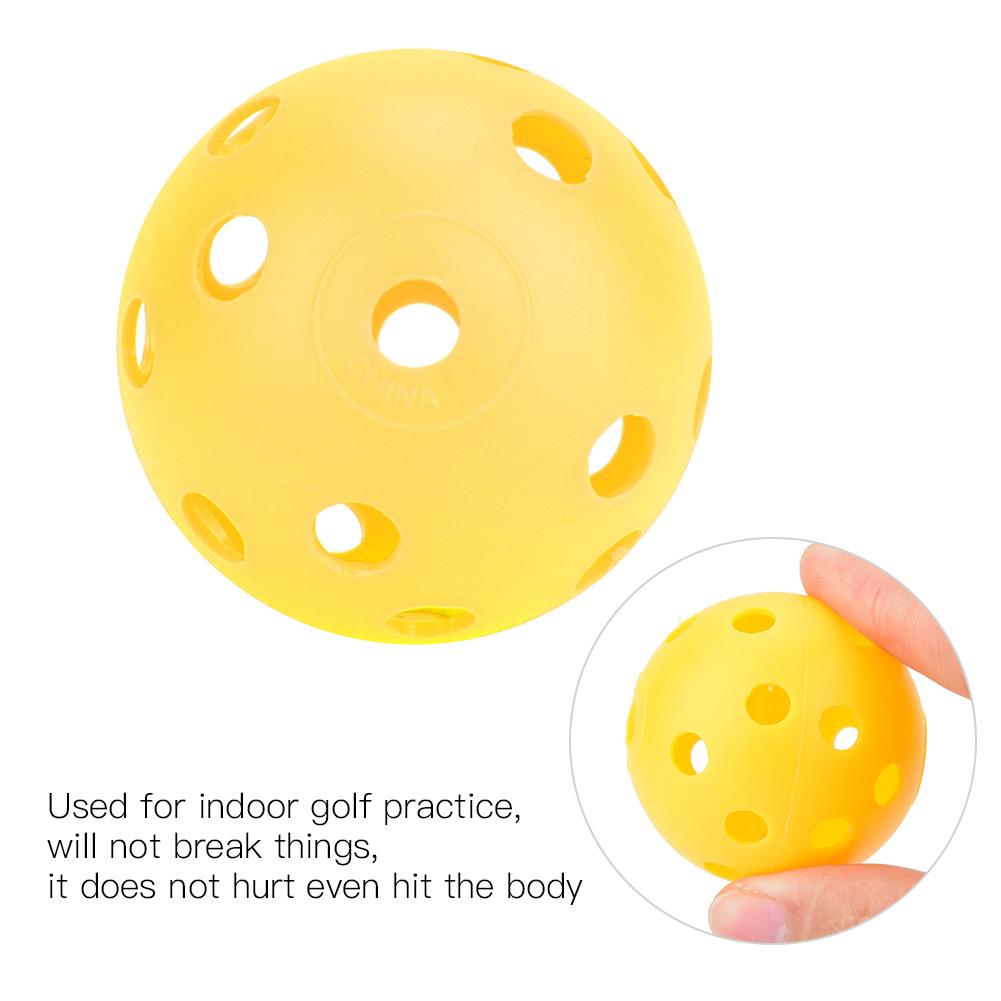 50 ks Jednobarevné duté míčky na golf pro nácvik proudění vzduchu, Vnitřní golfové míčky pro děti (Žlutá)