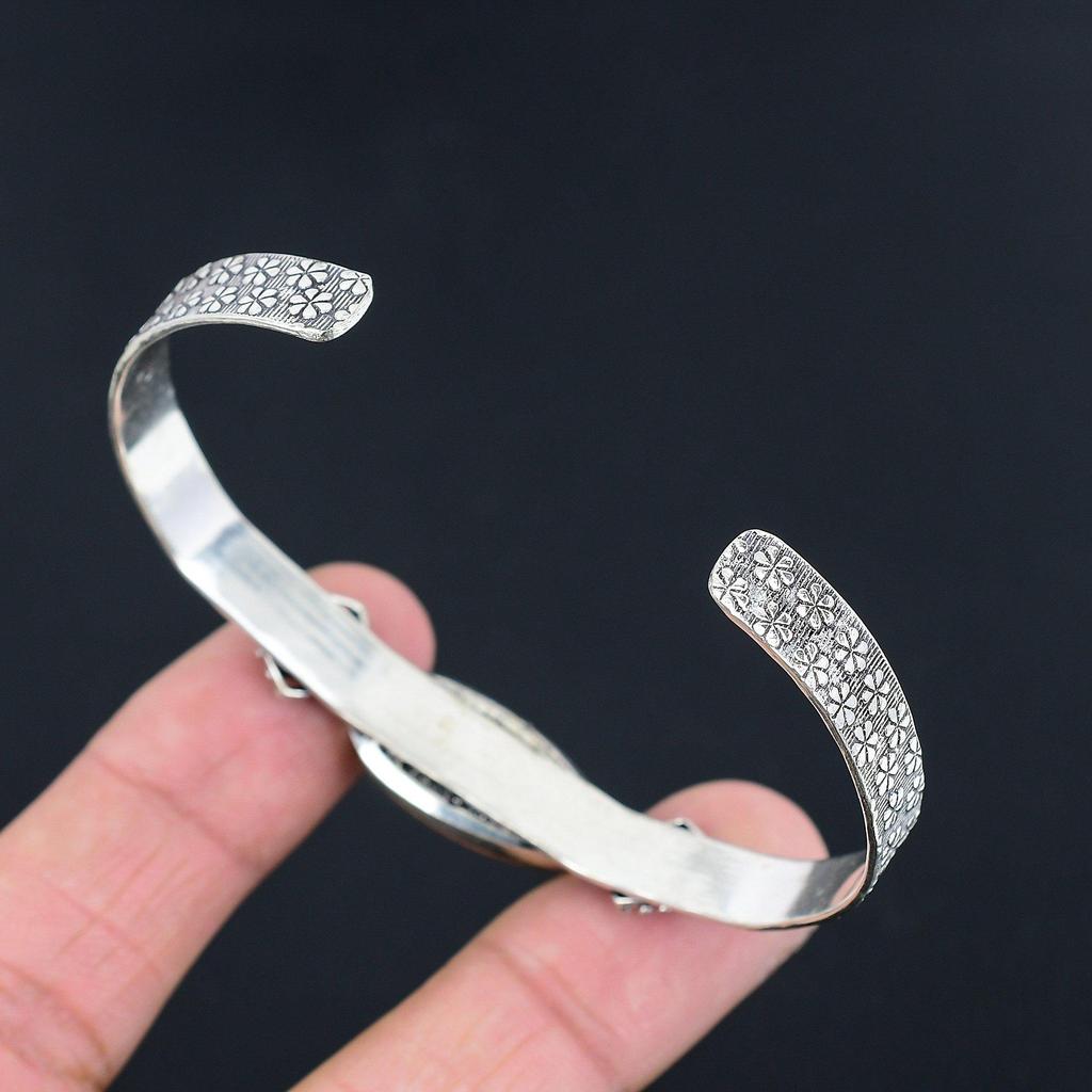 Daughters Day Sale 925 Sterling Silver Pear Dolomite Stone Wife Bangle Jewelry