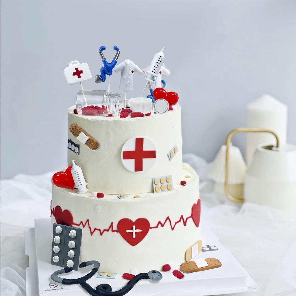 Nurse Cake Topper Nursing Cupcake Toppers Nurse Graduation Cake Decorations for Doctor Nurse Party Supplies