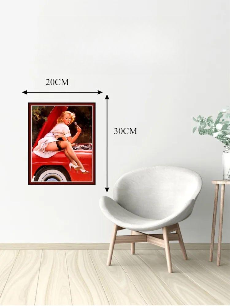 20x30cm Metal Tin Sign Poster - Pinup Girl Retro Wall Art