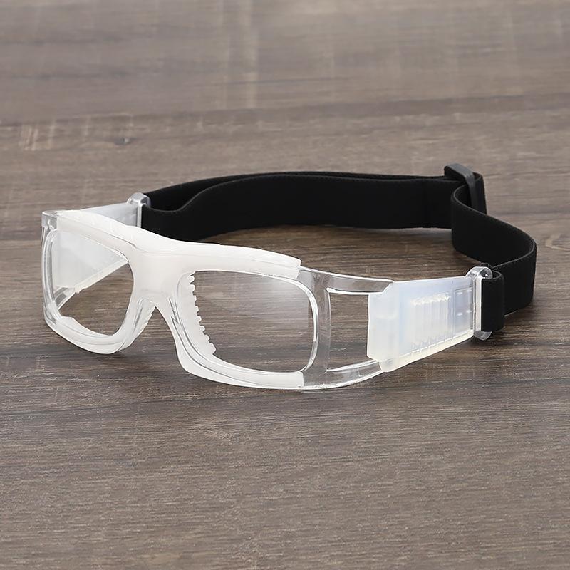 

Basketball glasses for outdoor basketball sports, impact-resistant and anti-fall goggles with prescription lens frame White Frame