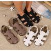 Women Protect Your Toes Sandal Shoes Women Outdoor Hollow Flat Shoes Summer Comfortable Retro Vacation Beach Sandalias