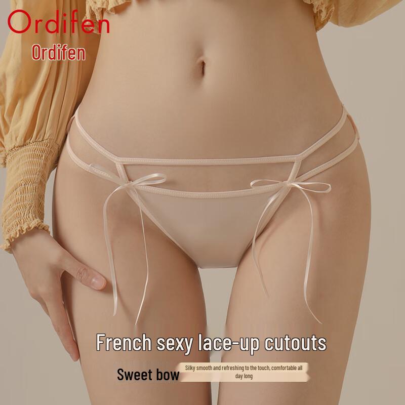 

Бесшовные женские трусы Oudifen из ледяного шелка с кружевом M