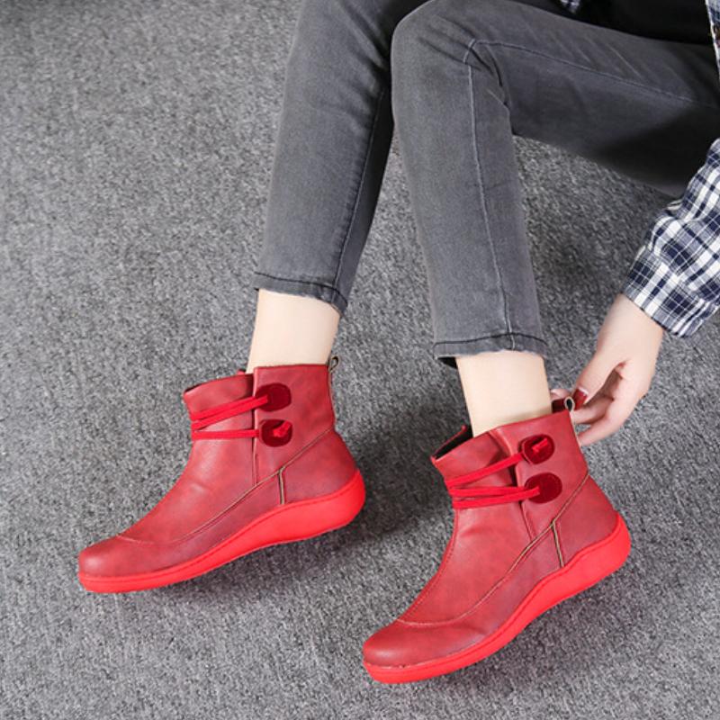 European and American Short Sleeved Women's Shoes 2024 New Design Sense Sports Sloping Heel Lace Up Women's Short Boots Trafza