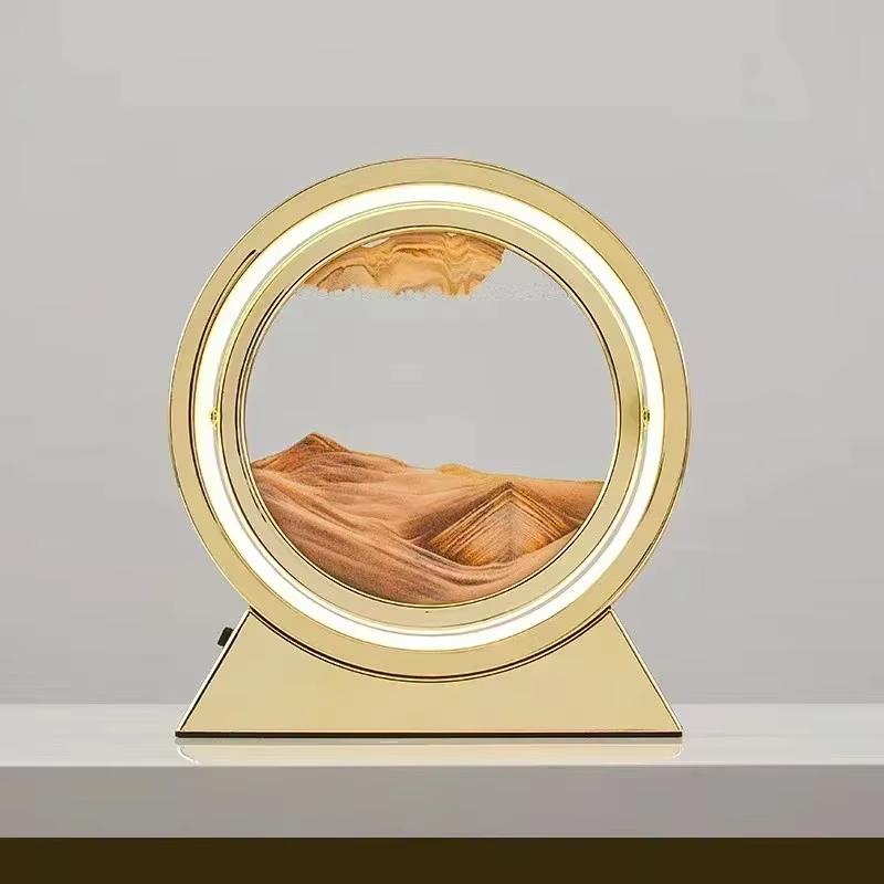 Sandscape Kinetic Sand Art Picture Quicksand Table Lamp Dynamic Liquid Hourglass Moving Sand Painting Flowing Sand Home Decor