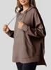 2024 Women's Hooded Waffle Knit Pullover Sweatshirt with Pocket, Long Sleeve, Autumn/Winter