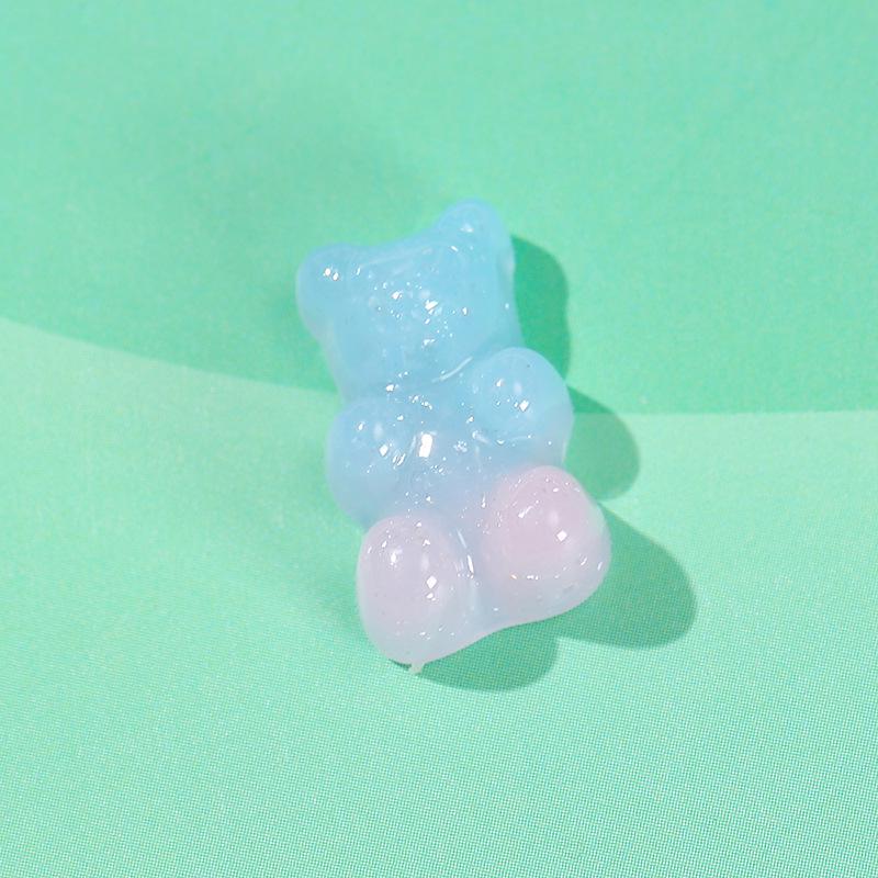 Dwukolorowe brokatowe misie żywiczne akcesoria do DIY etui na telefon