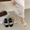 Leather Retro High Heels Sandals  Shoes Buckle Strap 2025 New Spring Summer Wedges Lady Platform Sandals