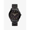 Slim Runway Black Stainless Steel Watch MK3221