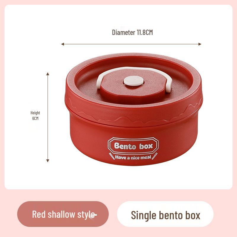 Wanghong Portable 304 Stainless Steel Layered Bento Lunch Box - Microwave Safe 410 Stainless Steel