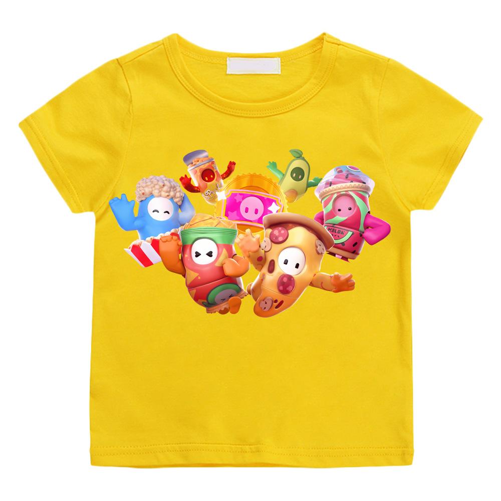 2026 NEW Fall Guys Children's Cartoon T-shirts Cartoon Print Manga Tshirt Aesthetic Boys/girls Cotton T Shirt