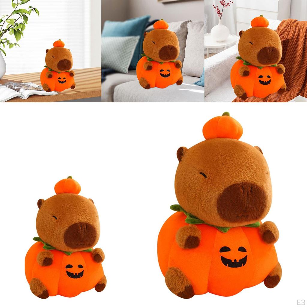 Capybara Plush Decor, Cute Stuffed Animal with Pumpkin Body for Boys Girls, Teens
