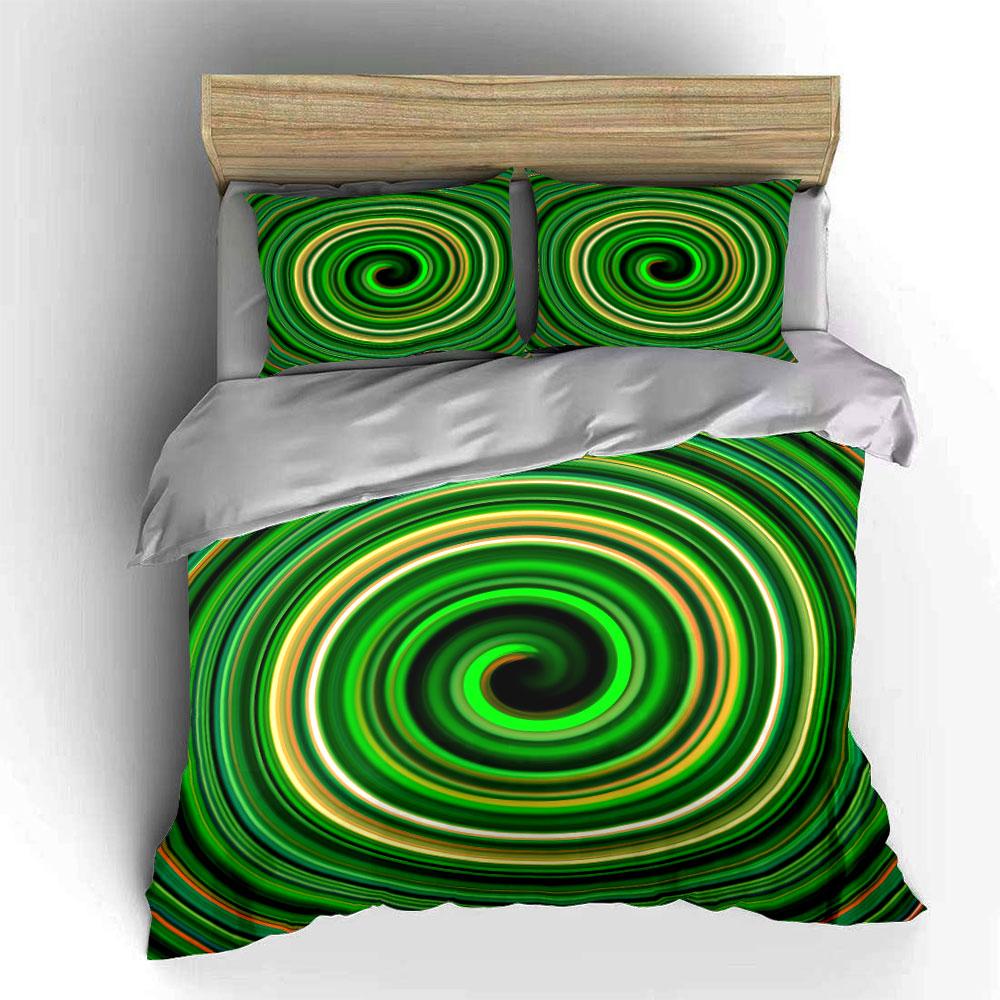 "Green Abstract Art Prints Set" Bedding Set with 1 Duvet Cover 2 Pillowcases Single Double King Queen, Gift
