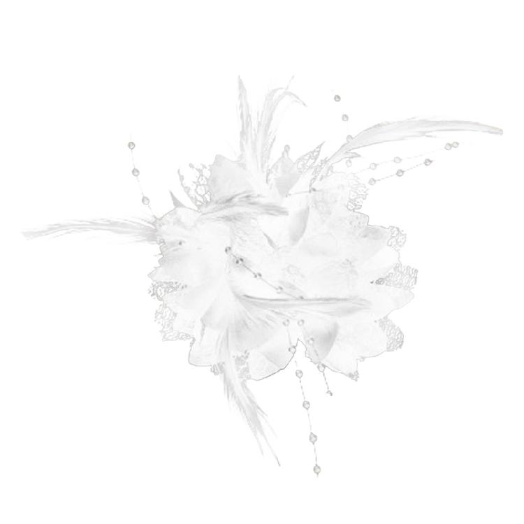 Feathers Flower Hair Accessories Wedding Party Floral Mesh Veil Headband Hairpin