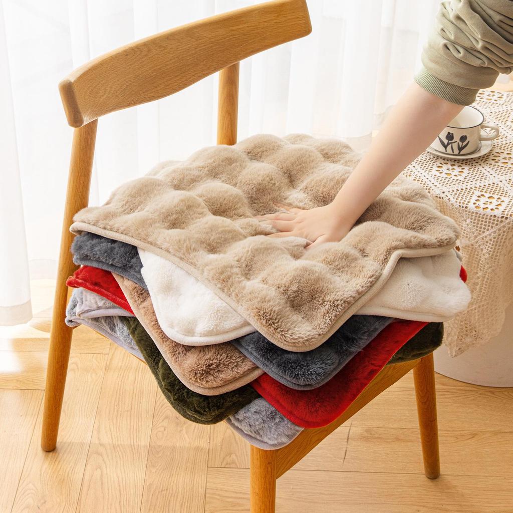 Plush Rabbit Winter Seat Cushion – Thick, Warm, and Comfortable for Long Sitting