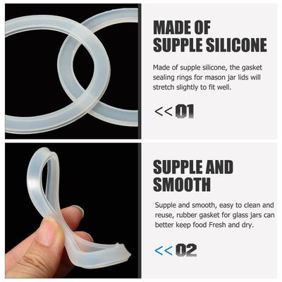 20Pcs Sealing Rings Silicone Gaskets for Jar Lids Mason Jars Leakproof Airtight Replacement Rings for Jars Canning Wide Mouth