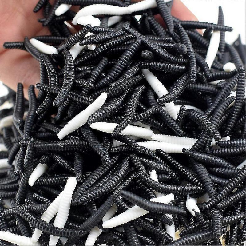 100pcs/set Artificial Maggot Worm Model Stretchy Trick Toy Halloween Party Props hy
