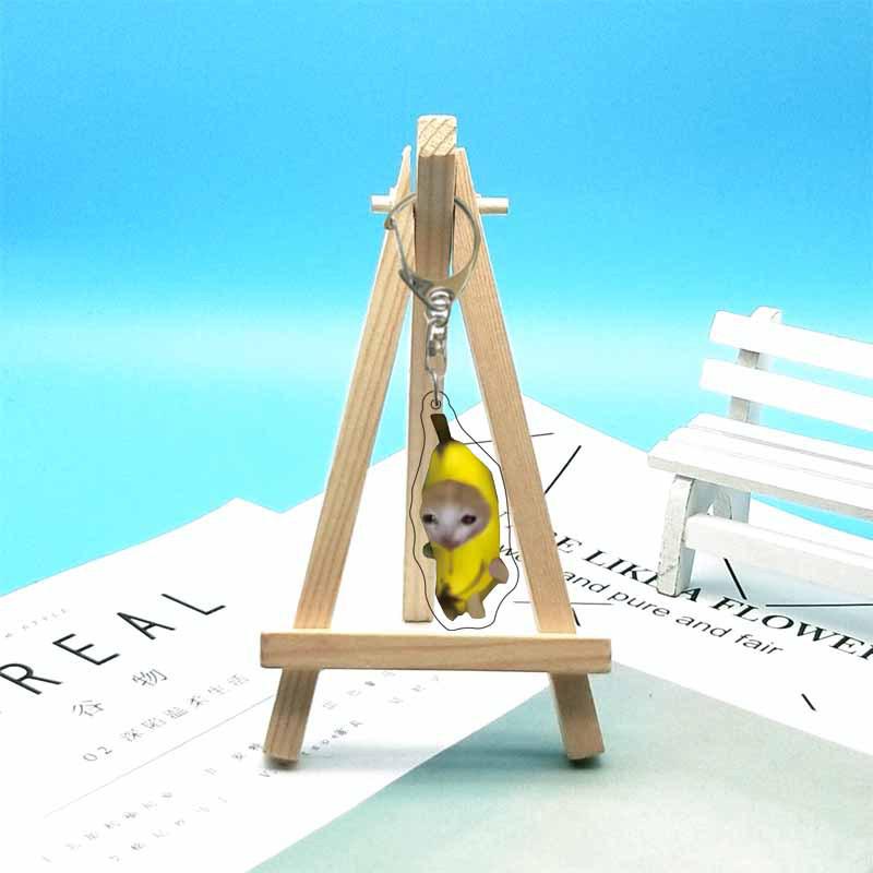Abstract Cat Meme Emoji Acrylic Keychain