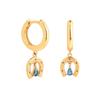 European-American S925 Silver Starry Lake Blue Zircon Water Drop Ear Cuffs - Temperamental Women's Geometric Fashion Earrings