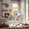 Holiday Home Window Ornaments Christmas Lamb Cling, 2027 New Year Russian Static Sticker with Knit Texture for Tree Snowflake Decals Decoration,